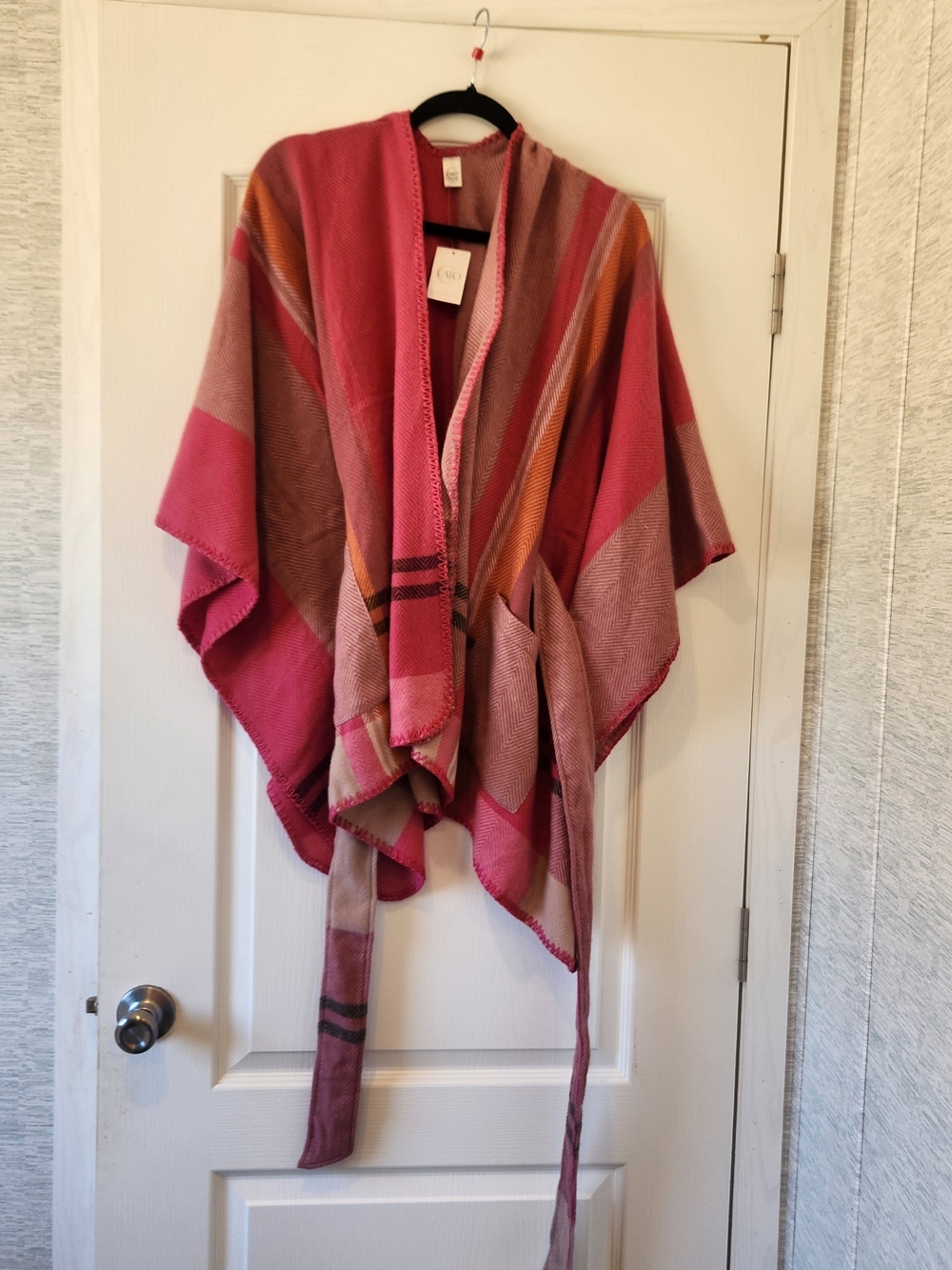 Cato Pink and Tan Striped Shawl Cardigan One Size BNWT